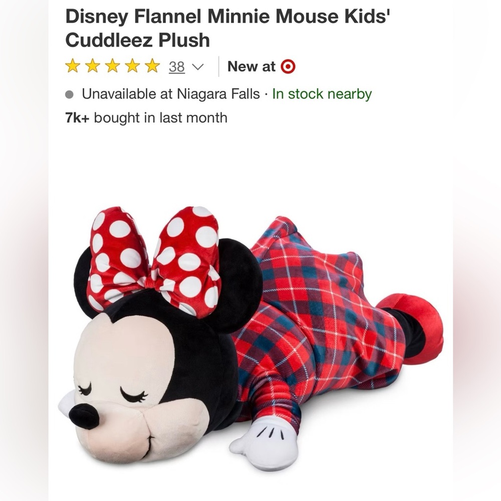 Disney Cuddleez Flannel Minnie Mouse 23” Plush